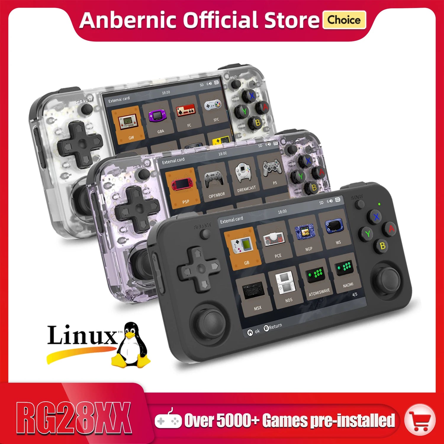 ANBERNIC RG35XX H Hand-held Consoles For Playing Video Games 3.5-inch IPS 640*480 Screen Retro Game Player 3300 mAh 5000+ Games - Image 3