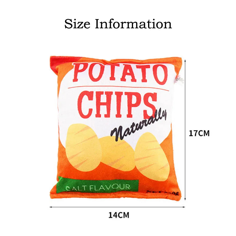 Funny Dog Toys - Crisps Plush Filled Squeaky Chew Toy, Bite-resistant with Sounding Paper for Small & Medium Pets - Image 11