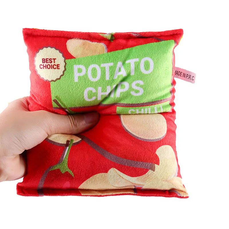 Funny Dog Toys - Crisps Plush Filled Squeaky Chew Toy, Bite-resistant with Sounding Paper for Small & Medium Pets - Image 10