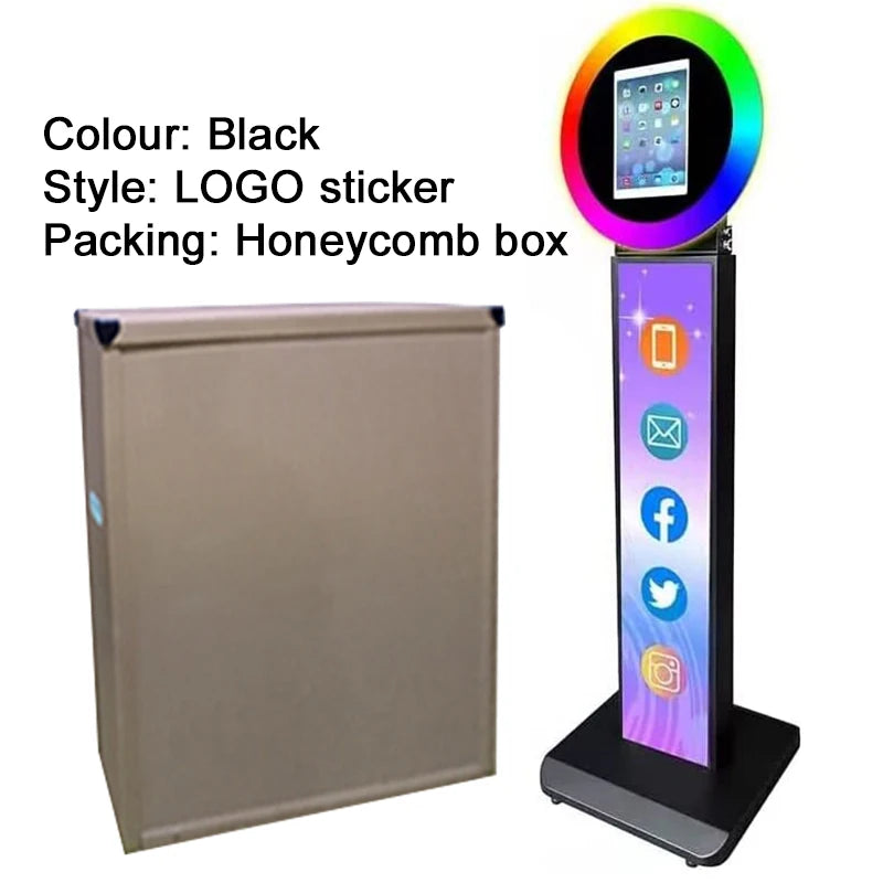 iPad Photo Booth Selfie Machine Shell Adjustable Stand Photobooth Customized LOGO With LED Ring Light For Wedding Partys Events - Image 3