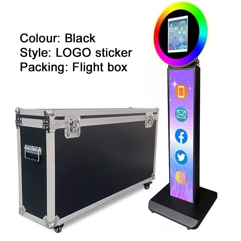 iPad Photo Booth Selfie Machine Shell Adjustable Stand Photobooth Customized LOGO With LED Ring Light For Wedding Partys Events - Image 4