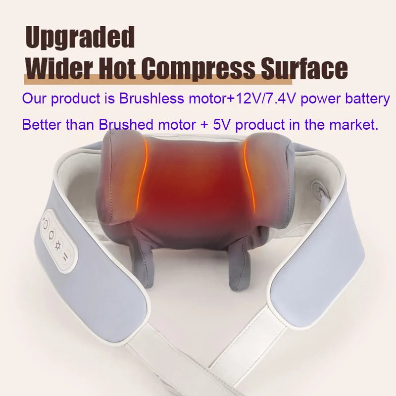 JianYouCare electrical neck shoulder body massager Heated Kneading Shiatsu Shawl Cervical back Massage machine Relieve fatigue - Image 5
