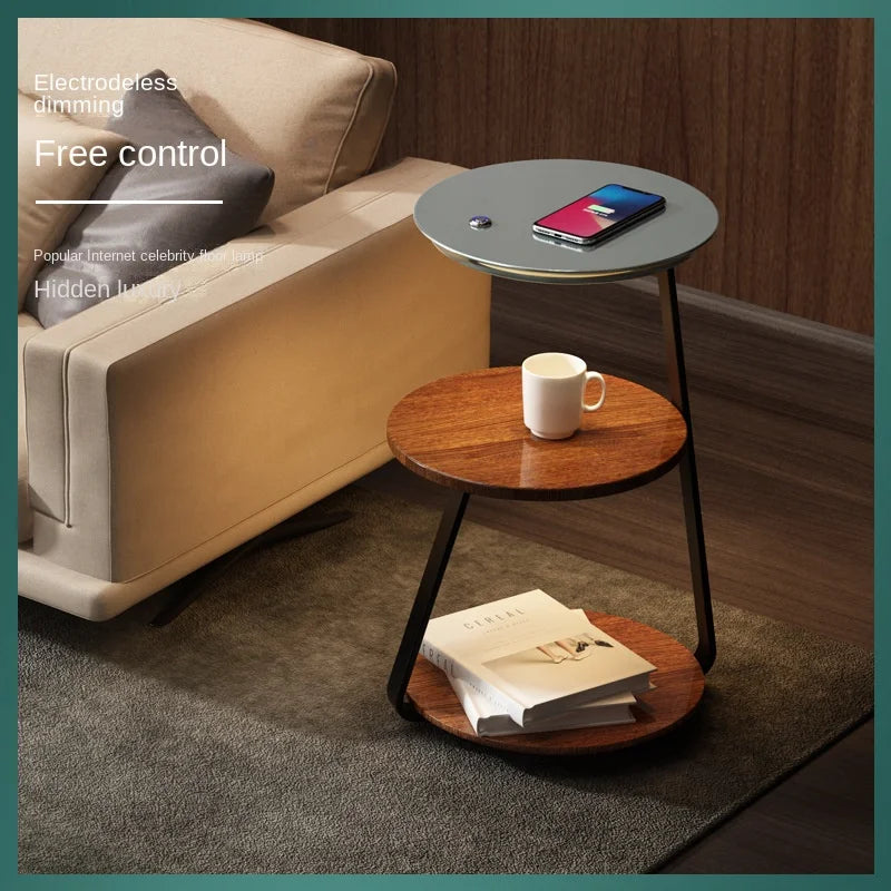 Joylove Creative Bedroom Floor Lamp Wireless Charging Living Room Rack Coffee Table Lamp Design Sense Sofa Bedside Table One - Image 4