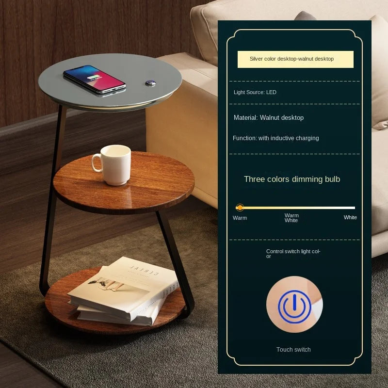 Joylove Creative Bedroom Floor Lamp Wireless Charging Living Room Rack Coffee Table Lamp Design Sense Sofa Bedside Table One - Image 10