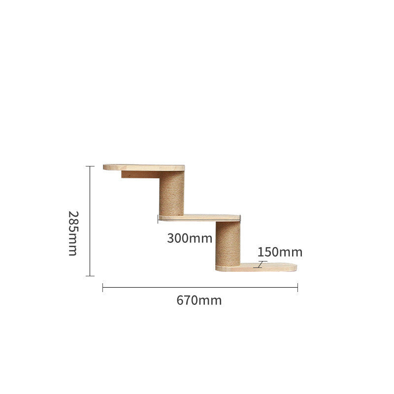 Solid Wood Wall-Mounted Cat Climbing Frame - Pet Accessories - Image 14