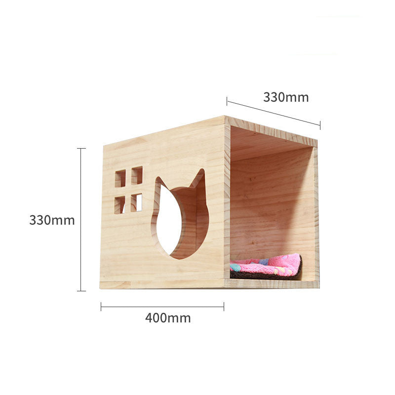 Solid Wood Wall-Mounted Cat Climbing Frame - Pet Accessories - Image 5
