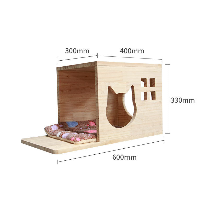 Solid Wood Wall-Mounted Cat Climbing Frame - Pet Accessories - Image 8