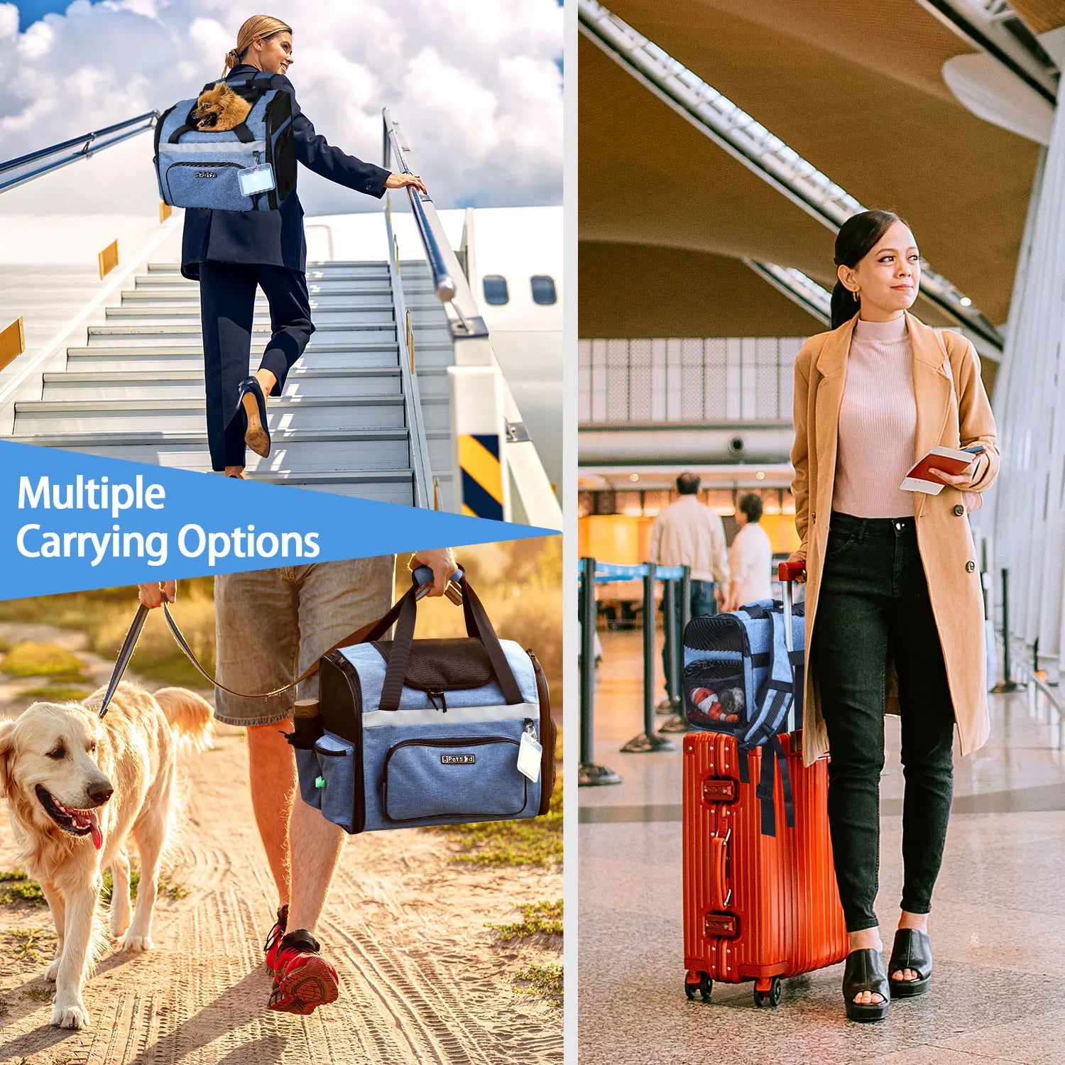 Petskd Pet Backpack Carrier Southwest Airline Approved Cat Travel Backpack for Small Dog Carrier Bag with Safety Lock Zipper - Image 8