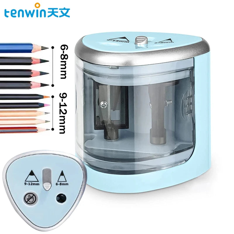 Tenwin New Two-hole Electric Automatic Pencil Sharpener Switch Pencil Sharpener Home Office School Supplies Stationery Art - Image 3