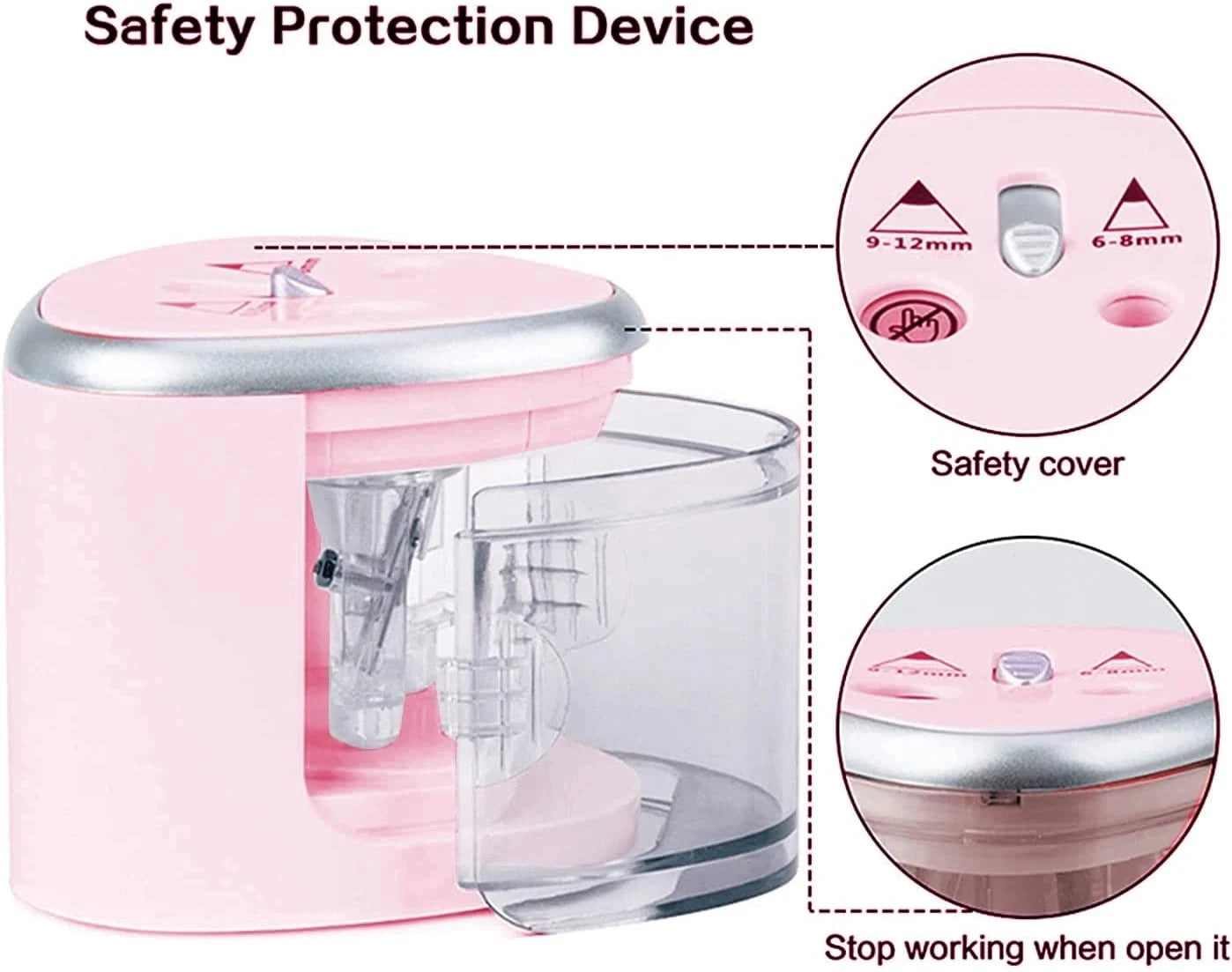 Tenwin New Two-hole Electric Automatic Pencil Sharpener Switch Pencil Sharpener Home Office School Supplies Stationery Art - Image 5