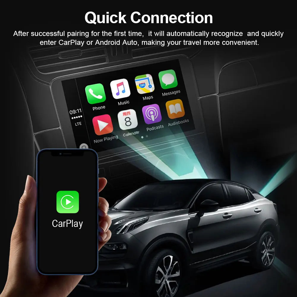 TIMEKNOW 2 in 1 Wireless CarPlay Android Auto Adapter Apple Car play - Image 3