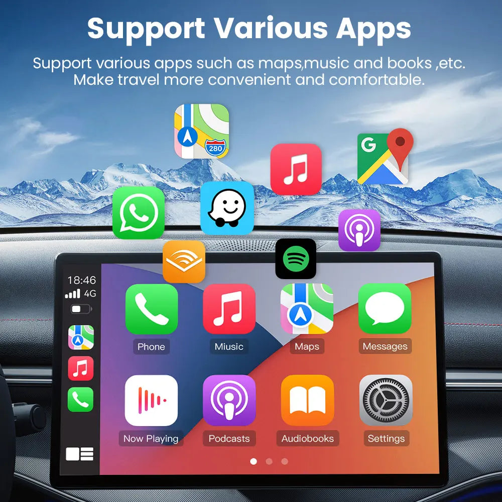 TIMEKNOW 2 in 1 Wireless CarPlay Android Auto Adapter Apple Car play - Image 4