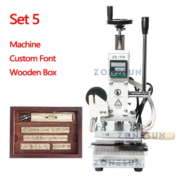 ZONESUN ZS110 Slidable Workbench Thermal Press Digital Leather Wood PVC Paper Hot Foil Stamping Machine Embossing Tool 10*13cm - Image 7